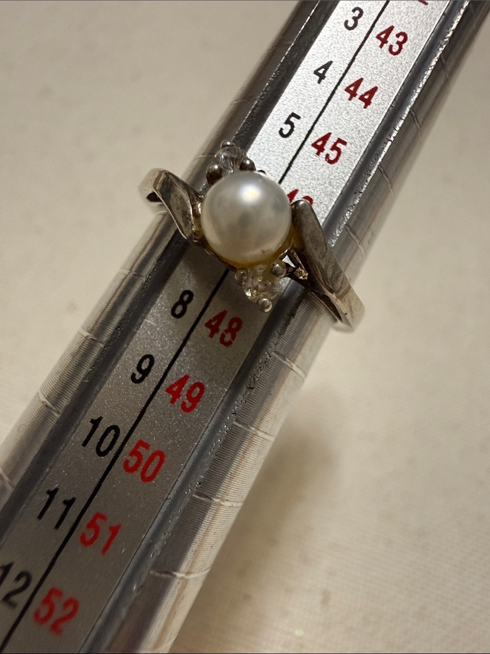 Classic Sterling silver 925 Pearl Accent Ring size 4